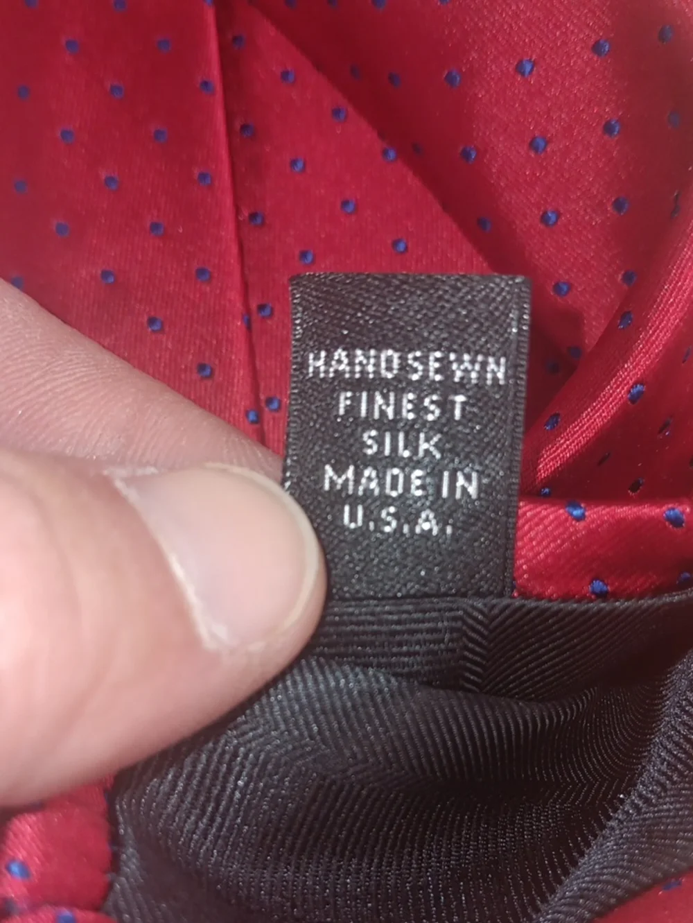 Robert Talbott Red Tie with Small Blue Dot Pattern